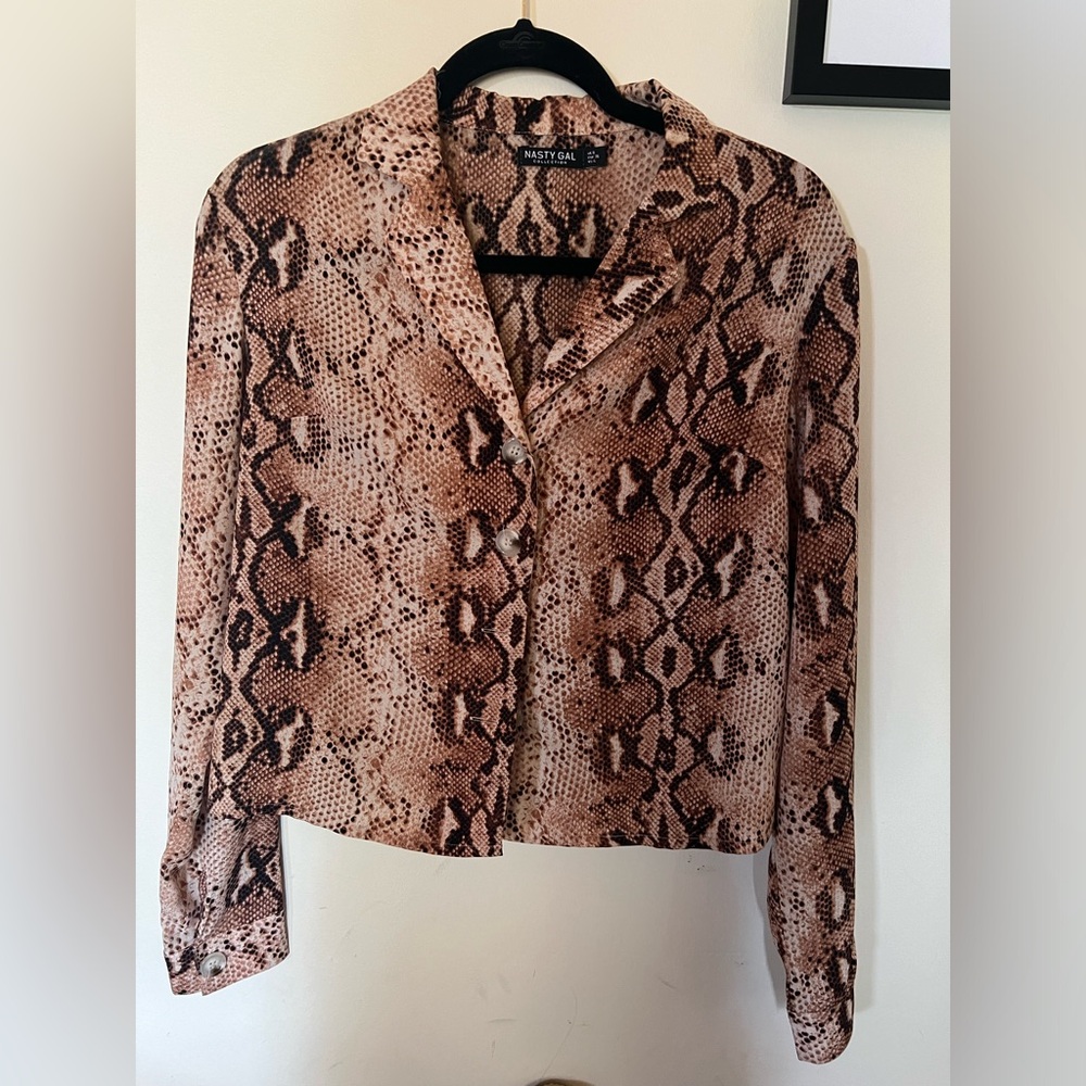 Snakeskin print top